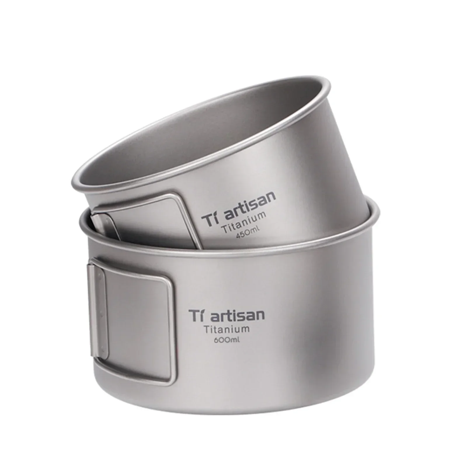 Camping Cooking Container - Titanium kom met inklapbaar handvat Campingkom