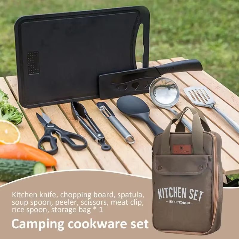 8-delige campingkeukenset met  - Camping Hiking Cooking recensie en prijs