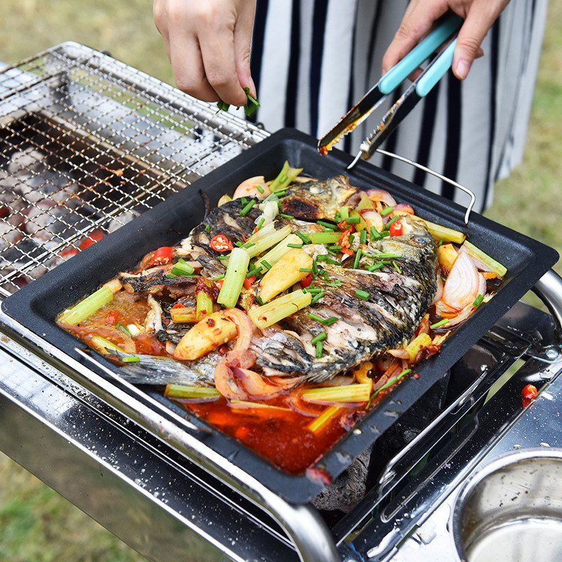 Buiten dikke vierkante grillpa - Camping Hiking Cooking recensie en prijs