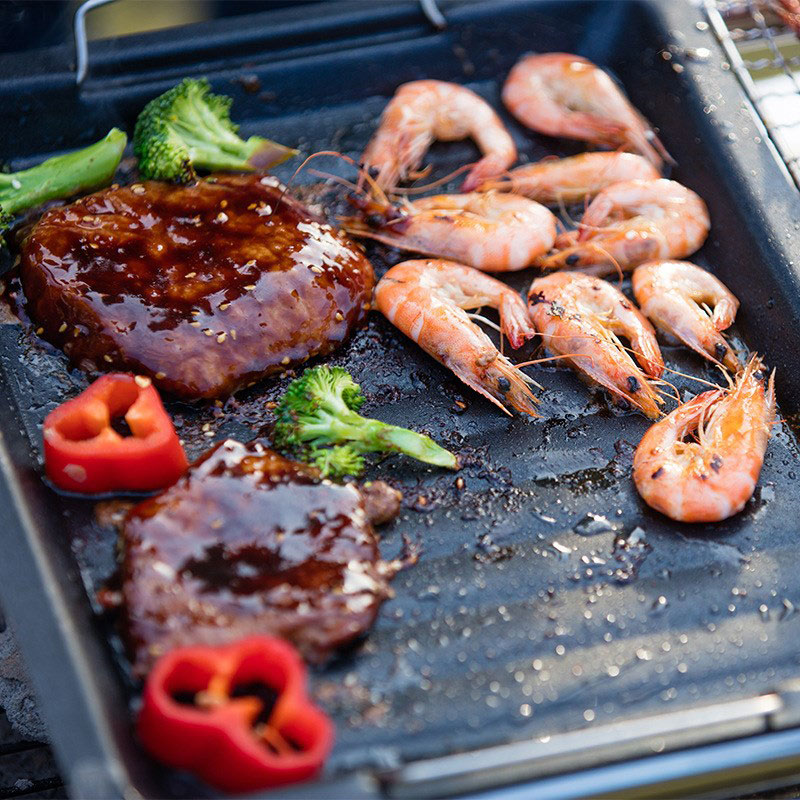 Buiten dikke vierkante grillpa - Camping Hiking Cooking recensie en prijs